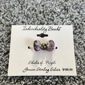 Individuality Beads Sterling Silver Purple Charm